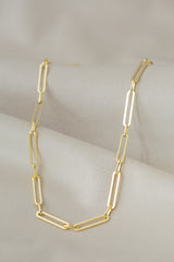 Golden chunky chain choker necklace Alex on textile
