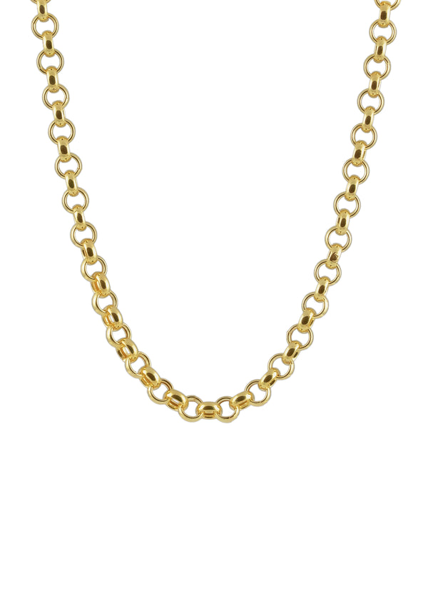 Golden chunky chain necklace Bea on white background