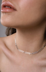 Chain Choker Necklace Silver