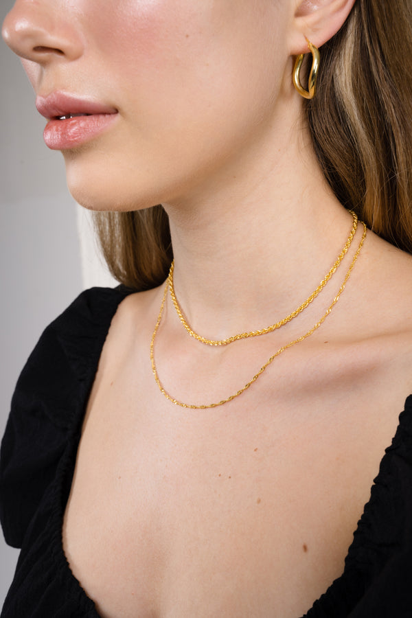 Chunky Rope Necklace Gold