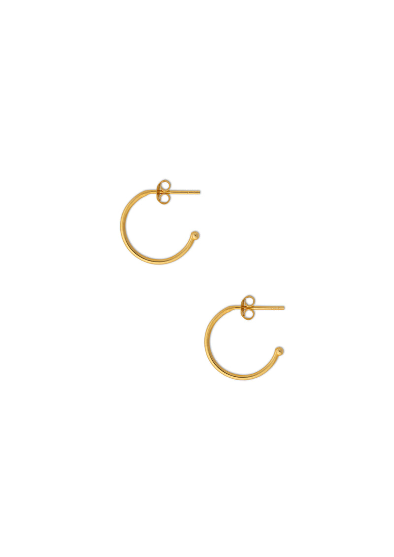 Golden hoop earrings Ava on white background