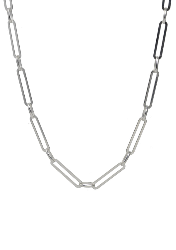 Silver chunky chain choker necklace Alex on white background