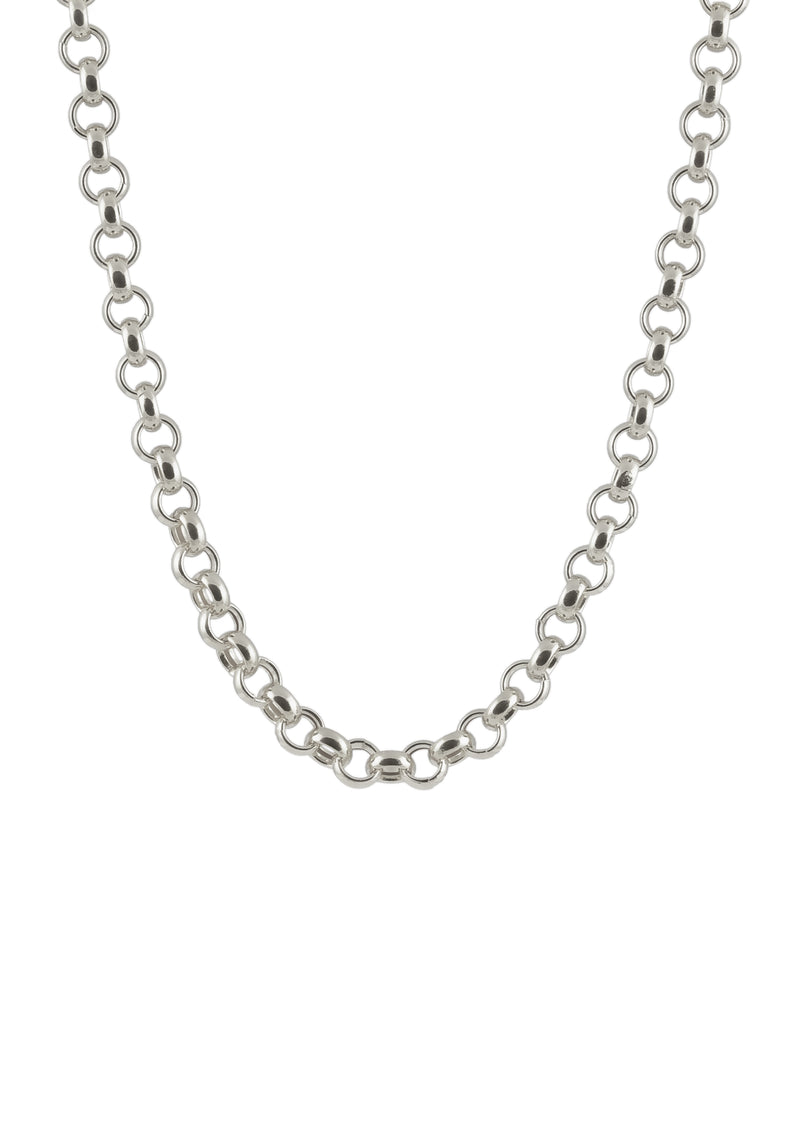 Silver chunky chain necklace Bea on white background